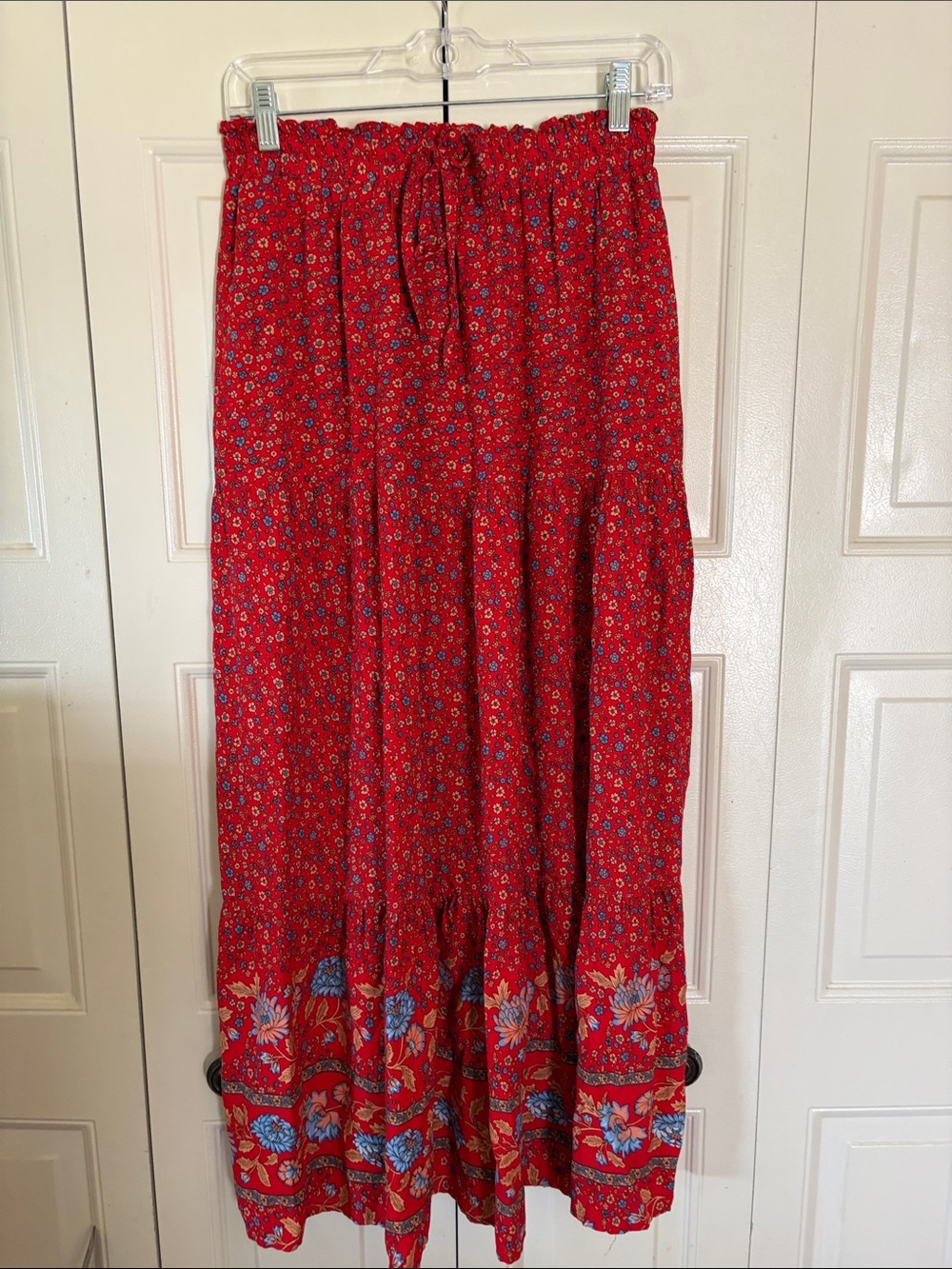 Peasant Prairie Boho Indie Vintage Vibe Skirt Tiered Flowy Lightweight Floral  M